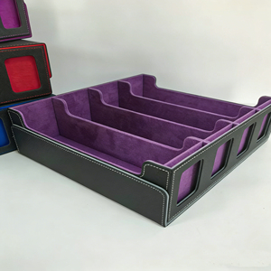 Premium PU Leather Card Deck Box Custom Logo Service Durable Wear-Resistant Organizer for Trading Card Games - Product Image 4