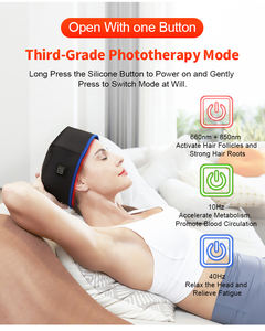 หมวกนวดบีนนี่สีแดงและอินฟาเรดอุปกรณ์ USB 120 <span class=keywords><strong>LED</strong></span> หมวก660nm 850nm ความยาวคลื่น4โหมดการบำบัดหมวกนวดบีนนี่ - Product Image 6