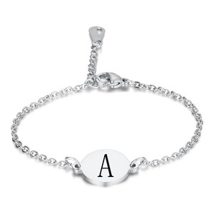 Pulsera de Acero Inoxidable y Titanio DZ1001 con Letra Geométrica, Joyería Unisex para Uso Diario - Product Image 5