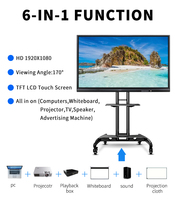 Tableau interactif intelligent LCD 55/65/75 pouces avec écran tactile 20 points 4K avec système d'exploitation Android/Windows pour les conférences et les salles de classe