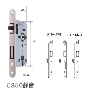 <span class=keywords><strong>Serratura</strong></span> per <span class=keywords><strong>Porta</strong></span> in Ferro 5850 a Funzionamento Silenzioso, Pannello in Acciaio Inox, Perno in Lega di Zinco, Base Anti-Impronta per Porte Interne - Product Image 2