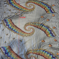 Soie Pure 8 Mm 112cm de largeur teinte et broderie avec fil de Viscose brillant Style musulman soie