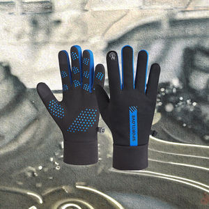 ถุงมือวิ่งปั่นจักรยานสำหรับผู้ชายและผู้หญิง โพลีเอสเตอร์แบบเต็มนิ้ว หน้าจอสัมผัสได้ กันน้ำ อุ่นในฤดูหนาว พร้อมที่จับมือกันลื่น ขายดี - Product Image 3