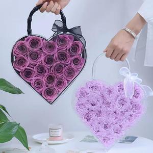 Scatola di Rose Eterne in Acrilico Fatta a Mano con Manico in Bambù, 18 Fiori Preservati, Regalo Elegante e Romantico per <span class=keywords><strong>Lei</strong></span>, <span class=keywords><strong>San</strong></span> <span class=keywords><strong>Valentino</strong></span> - Product Image 2