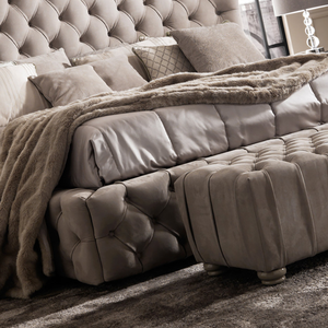 Juego de Dormitorio Moderno California King, Juego de Cama Italiano de Lujo Francés con Tela, Cama Princesa - Product Image 3