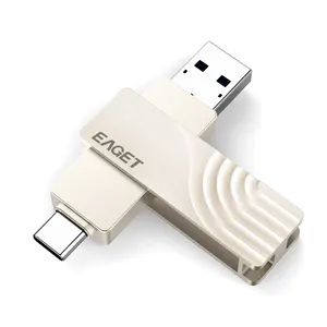 EAGET 플래시 USB 펜 CF30 32-256GB 금속 미니 Pendrive PCBA 및 Type-C USB 고속 3.0 USB 플래시 드라이브