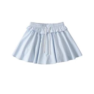 Conjunto de Verano, Estilo Europeo Americano, Algodón Orgánico, Diseño Simple y Casual, Cintura Alta, Camisa con Cordón Ajustable y Elástico - Product Image 3