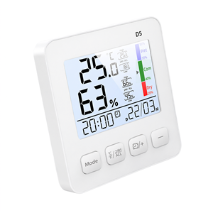 Thermo-hygromètre numérique avec réveil, grand écran LCD, mesure de la température et de l'humidité pour l'intérieur - Product Image 2