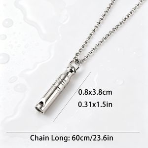 yunnique <b>Titanium</b> Steel Whistle Pendant Necklace Unisex Party Fashion Sweater <b>Chain</b> Geometry Design - Product Image 2