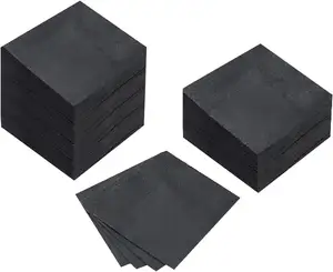 Black Folded 5 x 5 Inches Cocktail Custom Paper Wedding Napkins Tissue
