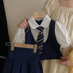 Stile coreano estate bambini Preppy abiti camicia e gonna a pieghe 2 pz vestiti di moda Set per le ragazze - Product Image 5