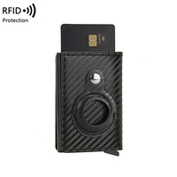 Portefeuille pour cartes de crédit avec blocage RFID, porte-cartes pop-up pour homme, adapté à l'Airtag, portefeuille en cuir multifonctionnel pour homme d'affaires