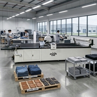 Machine de découpe industrielle multicouche CNC PANDA pour tissus, découpeuse automatique de vêtements à couteau droit, machine de découpe de vêtements