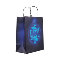 Sac en papier kraft personnalisé réutilisable et écologique avec poignée torsadée, sac en papier fluorescent portable pour emballages cadeaux et artisanat