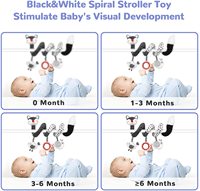 Jouet de poussette en peluche pour bébé, en spirale, noir et blanc, jouet d'activité en spirale extensible, siège de voiture, jouet de hochet suspendu