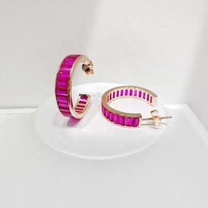 Pendientes de plata de ley 925 personalizados con circonitas cúbicas, diseño geométrico simple, estilo western, tendencia 2026 - Product Image 3