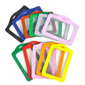 Porta Tarjetas de Identificación Vertical y Horizontal de Cuero PU Transparente a Precio Económico - Product Image 1