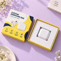 Boîte à couvercle et base en carton blanc écologique avec logo personnalisé, pelliculage mat, impression 4 couleurs, insert en carton pour caméra sans fil TWS