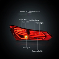 Nouveaux feux arrière LED rouges clairs en ABS modifiés pour Corolla 2014-Présent, avec fonctions de marche, de freinage et de clignotant, pour mise à niveau des feux arrière.