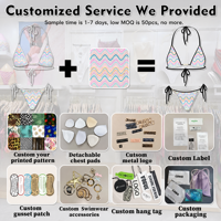 MLY 2025 Trending Bikinis ecológicos sostenibles Etiqueta privada Mujeres Bikini con cuentas a mano de alta calidad Traje de baño con dijes