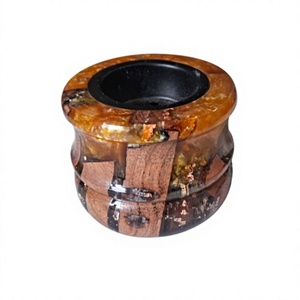 Hand-Made Wood <b>Incense</b> Burner Sandalwood Aromatic <b>Holder</b> All-Season Resin Decorative Diffuser - Product Image 1