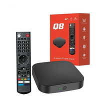 Q8 S905Y4 TvBox Vs ATV OS Reproductor Multimedia 4k HD con Control Remoto por Voz, 4gb 32gb, Decodificador de TV Digital Android, Wifi Dual