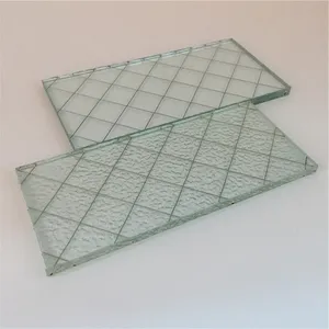 6mm safety fireproof clear transparent wired glass for doors