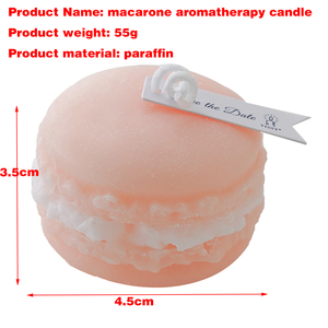 Candela Profumata a Forma di Macaron Colorato di Tendenza, Personalizzata e Fatta a Mano, Ideale per Decorazioni di Nozze e Servizi Fotografici - Product Image 4