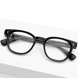 Montature Ottiche Classiche in Acetato Nero, Occhiali Vintage con Rivetti per Uomo e Donna, Occhiali di Lusso Fatti a Mano, Occhiali da Vista su Prescrizione - Product Image 3