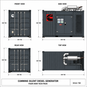 Generador Eléctrico Trifásico Silencioso de Diésel, Refrigerado por Agua, 100 kVA, 100 kW, Cummins, Weichai, Perkins, Yuchai, Shangchai, Deutz - Product Image 6