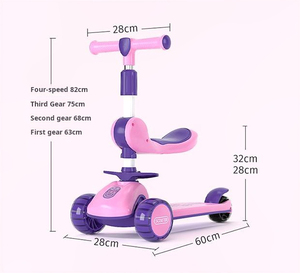 <span class=keywords><strong>Trottinette</strong></span> populaire multifonction 3 en <span class=keywords><strong>1</strong></span> à hauteur réglable pour enfants avec 3 roues en PU à lumière LED <span class=keywords><strong>trottinette</strong></span> pour <span class=keywords><strong>bébé</strong></span> à vendre - Product Image 2