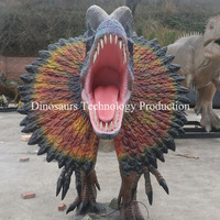 Modèle de dinosaure Dilophosaurus animatronique grandeur nature qui crache de l'eau pour les parcs publics
