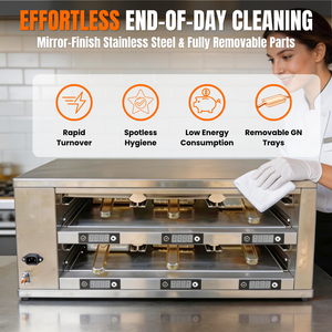Elimine la <span class=keywords><strong>Rush</strong></span> de la Hora del Almuerzo en Cocinas Comerciales: Gabinete Calentador de Alimentos de Doble Cara con 6 Bandejas y Calentamiento Independiente - Product Image 4
