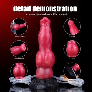 YOCY Silicone Inflatable Squirting <b>Dildo</b> Fantasy Animal Cock Big Girth Dog <b>Dildo</b> Inflating Knot Stimulation Inflatable Anal Toys - Product Image 5