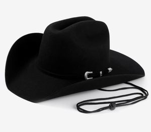 A111403 Sombrero de Fieltro 100% Lana Estilo Unisex Casual Vaquero Occidental Fedora Rígido de Ala Ancha Cuatro Estaciones Venta Caliente al por Mayor - Product Image 4