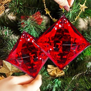 Chất Lượng Cao Hình Chữ Nhật Jewel Long Lanh Trang Trí Handmade Sequined Thạch Cho Cây Giáng Sinh UV In Treo Trang Trí - Product Image 1