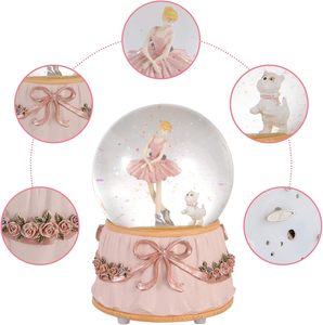 Globo de Nieve de Bailarina de Resina Ecológica Hecho a Medida con Purpurina, Globo de Agua Musical de Ballet para Niñas, Hijas, Esposas - Pintado a Mano - Product Image 3