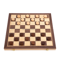 Jeu d'échecs pliable moderne en bois de 29 cm, sculpté à la main, écologique et durable, idéal pour les divertissements intérieurs Jaywooden