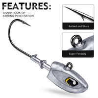 NOUVEAU Hameçon Jig Head NOUVEAU MAJOR Tranchant et Barbelé 9g-40g pour Pêche au Bass en Lac avec Appâts Souples et Technique Drop Shot – 6 Tailles