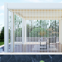 Pergola en aluminium imperméable à l'eau avec revêtement en poudre, pour balcon, terrasse et jardin, protection solaire électrique pour l'extérieur