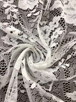 Tissu de dentelle brodé tissé blanc, doux, respirant, résistant à l'eau et léger, idéal pour les mariages (ODM) - Grande Vente