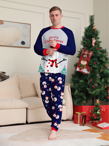 Estilo ocidental Natal Família Pijama Terno Conjunto Pijama Respirável Secagem Rápida - Product Image 3