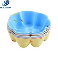 Moule à chocolat, cupcakes et bougies en silicone flexible à sept pétales, multifonctionnel, facile à démouler, couleur personnalisée