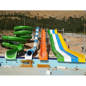 Ensemble de toboggans aquatiques en fibre de verre colorés pour parc aquatique commercial, capacité de 100 à 500 kg, avec équipement de sport nautique certifié IOS et CE - Product Image 6