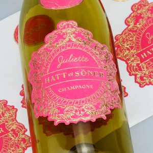 Premiums Custom Pink Velvet <b>Sticker</b> Labels Adhesive Packaging <b>Sticker</b> for Candle Jars Champagne Gold Foil Private Logo <b>Sticker</b> - Product Image 1
