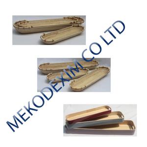 Plateau de service en bambou laqué durable fait à la main écologique pour les aliments pain fruits - Product Image 1