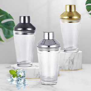 Ensemble de fabrication de <span class=keywords><strong>cocktails</strong></span> Martini sans alcool en gros de 450 ml, outils de bar, shaker à cocktail en verre avec couvercle anti-fuite et passoire - Product Image 1