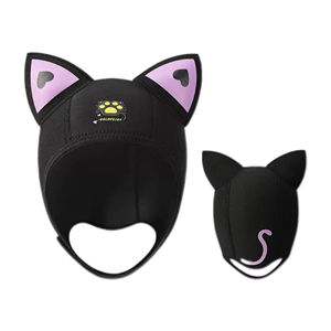 <span class=keywords><strong>Gorro</strong></span> de Buceo de Neopreno Impermeable Ligero y Ecológico con Orejas de Gato para Mujer y <span class=keywords><strong>Niño</strong></span>, con Correa para la Barbilla, Duradero - Product Image 2