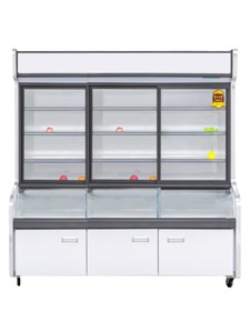 Refrigerador Comercial de Doble Temperatura con Puerta Abierta y Pantalla LED de Vidrio para Bebidas en Supermercados - Equipo de Refrigeración - Product Image 2