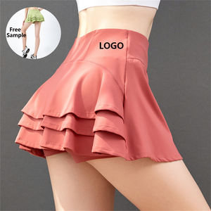 Falda deportiva de Yoga plisada de cintura alta de talla grande de tela reciclada, falda de tenis de secado rápido, Vestido corto de Fitness transpirable para mujer - Product Image 1